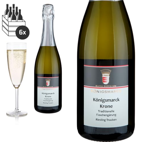 6er Karton Riesling-Sekt Königsmarck Krone trocken Editha Gräfin von Königsmarck von Friedrich Kroté