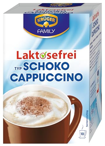 KRÜGER FAMILY Cappuccino Laktosefrei Schoko, aromatisieres Getränkepulver mit löslichem Kaffee, koffeinhaltig, ohne Laktose, 150 g von Krüger