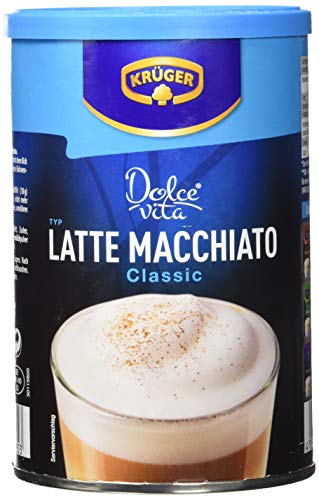 KRÜGER Dolce Vita Latte Macchiato, Getränkepulver mit löslichem Bohnenkaffee, Latte Macchiato zum anrühren, 4x 200 g Dose von Krüger