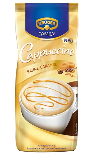 KRÜGER Family Cappuccino Sahne Caramel, aromatisiertes Getränkepulver mit löslichem Bohnenkaffee, koffeinhaltig, 500 g Beutel KRÜGER Family Cappuccino Sahne Caramel, aromatisiertes Getränkepulver mit löslichem Bohnenkaffee, koffeinhaltig, 500 g Beutel von Krüger