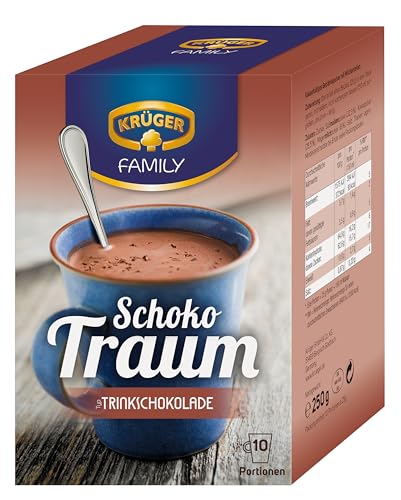 KRÜGER Family Schoko Traum Trinkschokolade I Kakao-Pulver zum anrühren I 8x 250g (10 Sachets) von Krüger