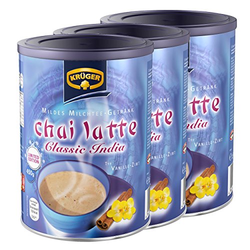 Krüger Chai Latte Classic India Vanille-Zimt, Milchtee, Teepulver, Instant Tee, 3 x Dose, 8971 von Krüger YOU