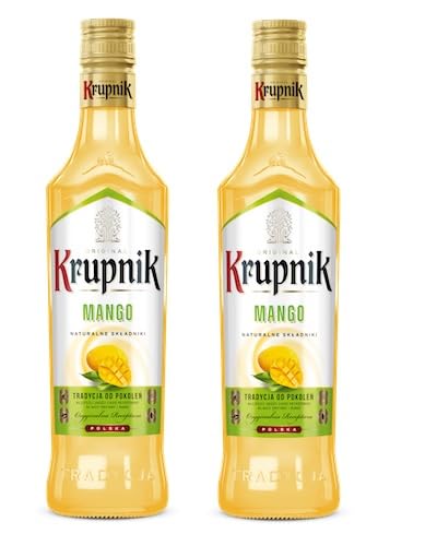 2 Flaschen Krupnik Mango Milch Likör a 500 ml 16% vol. + Space Riegel 45g von Onlineshop Bormann von Krupnik