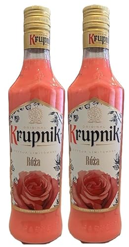 2 Flaschen Krupnik Roza Rosenlikör a 500 ml 16% vol. + Space Riegel 45g von Onlineshop Bormann von Krupnik