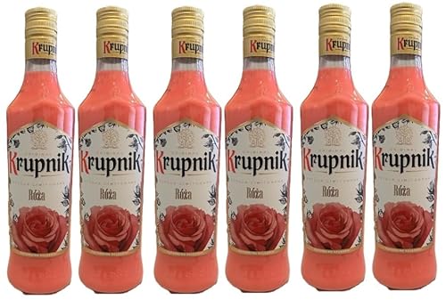 6 Flaschen Krupnik Roza Rosenlikör a 500 ml 16% vol. + Space Riegel 45g von Onlineshop Bormann von Krupnik