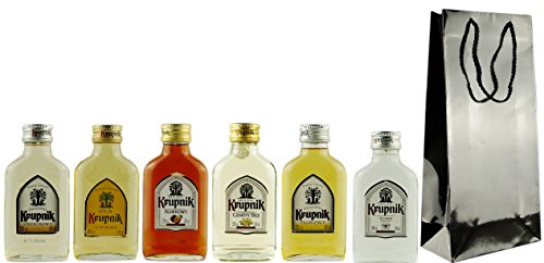 Geschenkset 6 x Mini Krupnik in der Geschenktüte | Geschenkidee | 6 x 0,1 Liter von Krupnik