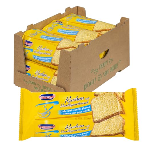 KuchenMeister Kuchen mit Vanille Geschmack 400g im 6er Pack - Der Klassiker, saftig lockerer Vanillekuchen für den perfekten Genussmoment (6 x 400g) von Kuchen Meister
