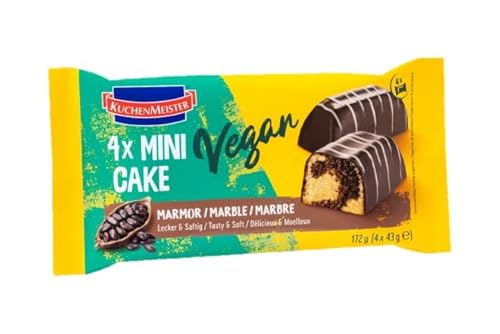 KuchenMeister Mini Kuchen Marmor Snack vegan 4 x 43g | MiniCake Marmor Vegan | Vier Küchlein einzeln verpackt, je 43g | Insgesamt 172g KuchenMeister Mini Kuchen Marmor Snack vegan 4 x 43g | MiniCake Marmor Vegan | Vier Küchlein einzeln verpackt, je 43g | Insgesamt 172g von Kuchen Meister