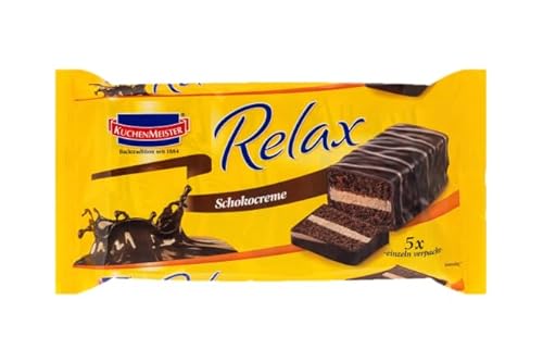 KuchenMeister Relax Kakao Riegel 5er Pack | Schokoladiger Bisquitteig | Zarte Kakaocremefüllung | Knackige Zartbitterschokolade | 5 x 32g Riegel | Insgesamt 160g KuchenMeister Relax Kakao Riegel 5er Pack | Schokoladiger Bisquitteig | Zarte Kakaocremefüllung | Knackige Zartbitterschokolade | 5 x 32g Riegel | Insgesamt 160g von Kuchen Meister