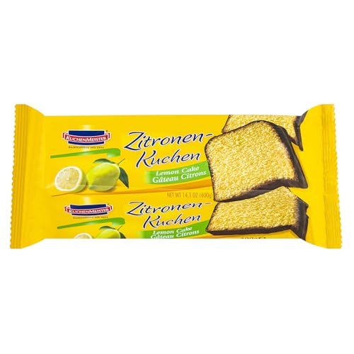 KuchenMeister Zitronen Kuchen 400g | Locker, zart gebacken | fruchtig-feine Zitronennote | Vegetarisch, Halal | 1 x 400g von Kuchen Meister
