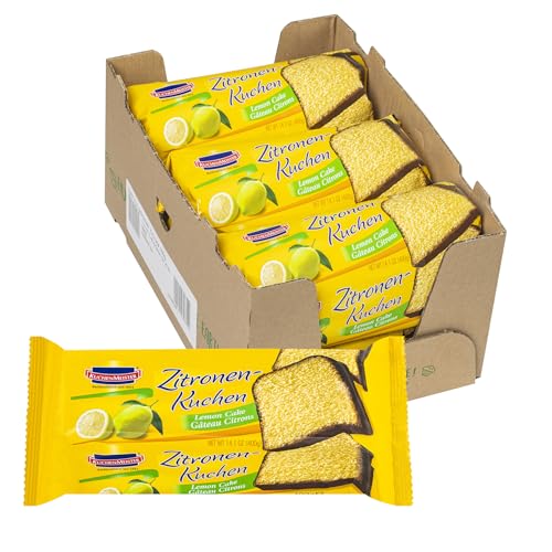 KuchenMeister Zitronen Kuchen 6 x 400g | Locker & zart gebacken | fruchtig-feine Zitronennote | Vegetarisch, Halal | 6 x 400g von Kuchen Meister