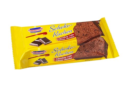 KuchenMeister Schokoladen Kuchen 400 g - Saftig, dunkler Rührkuchen mit leckeren Schokostücken - Premiumsnack für wahre Schokoladenfreude (1 x 400 g) von Kuchen Meister