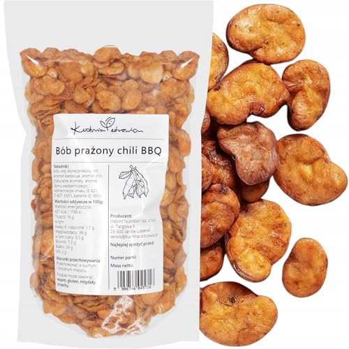 Geröstete Saubohnen mit Chili-Barbecue – Natürlich – Ohne unnötige Zusatzstoffe – Ausgezeichneter Snack – Kuchnia Zdrowia – Luftdichte Verpackung mit Reißverschluss – Doypack: (500g) von Kuchnia Zdrowia