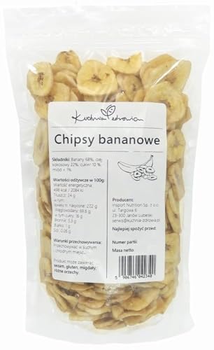 Kuchnia Zdrowia - Bananenchips - Leckerer Snack - Ohne Konservierungsstoffe - Hohe Qualität - Auslaufsichere Verpackung mit Reißverschluss - Doypack: (100g) von Kuchnia Zdrowia