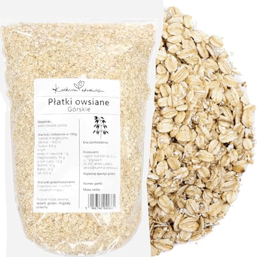 Kuchnia Zdrowia - Berghaferflocken - Quelle der Ballaststoffe - Vitamine - Natürlich - Auslaufsichere Verpackung mit Reißverschluss - Doypack: (1, Kilogramm) Kuchnia Zdrowia - Berghaferflocken - Quelle der Ballaststoffe - Vitamine - Natürlich - Auslaufsichere Verpackung mit Reißverschluss - Doypack: (1, Kilogramm) von Kuchnia Zdrowia