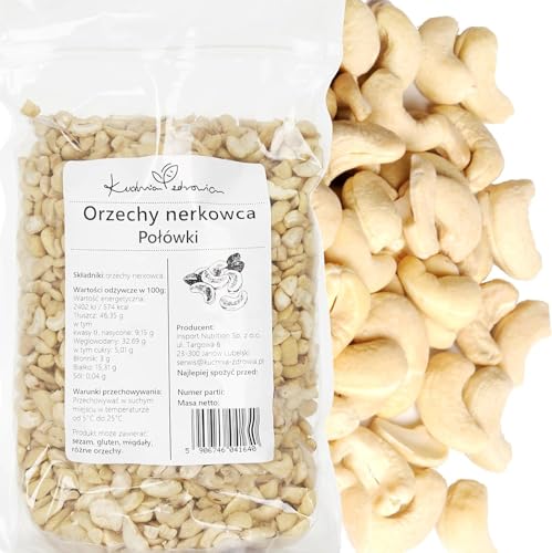 Kuchnia Zdrowia - Cashewnusshälften - Kein Salz - Leckerer Snack - Ohne Zusatzstoffe - Auslaufsichere Verpackung mit Reißverschluss - 1kg Doypack (1000g) von Kuchnia Zdrowia