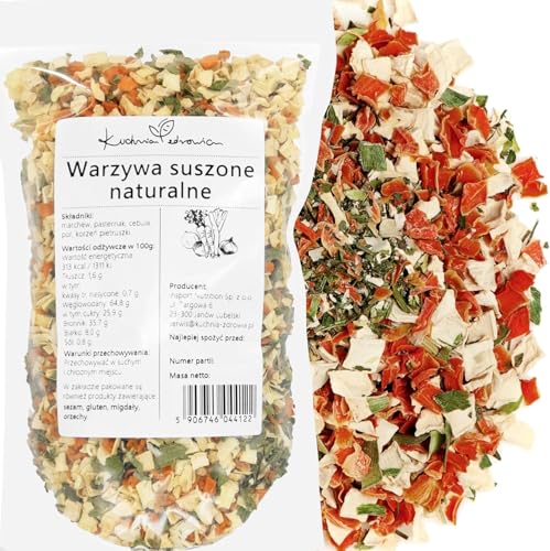 Kuchnia Zdrowia - Gemüsemischung aus Trockengemüse - Ohne Konservierungsstoffe - Vegan - Auslaufsichere Verpackung mit Reißverschluss - Doypack: (250g) von Kuchnia Zdrowia