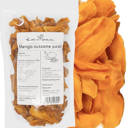 Kuchnia Zdrowia - Getrocknete Mangostreifen - Hohe Qualität - Auslaufsichere Verpackung mit Reißverschluss - Doypack: (250g) von Kuchnia Zdrowia