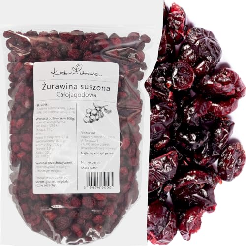 Kuchnia Zdrowia - Getrocknete ganze Cranberries - Ohne Zusatzstoffe - Natürlich - Hohe Qualität - Auslaufsichere Verpackung mit Reißverschluss - Doypack: (1000g) von Kuchnia Zdrowia