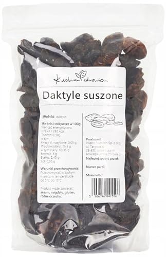 Kuchnia Zdrowia - Getrocknete kernlose Datteln - Natürlich - Konservierungsmittelfrei - Hochwertig - Auslaufsichere Verpackung mit Reißverschluss - 1kg Doypack Kuchnia Zdrowia - Getrocknete kernlose Datteln - Natürlich - Konservierungsmittelfrei - Hochwertig - Auslaufsichere Verpackung mit Reißverschluss - 1kg Doypack von Kuchnia Zdrowia