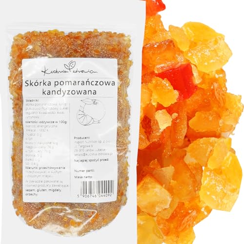 Kuchnia Zdrowia - Kandierte Orangenschalenwürfel - Ohne Konservierungsstoffe - Auslaufsichere Verpackung mit Reißverschluss - Doypack: (100g) von Kuchnia Zdrowia