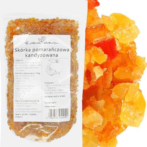 Kuchnia Zdrowia - Kandierte Orangenschalenwürfel - Ohne Konservierungsstoffe - Auslaufsichere Verpackung mit Reißverschluss - Doypack: (500g) von Kuchnia Zdrowia