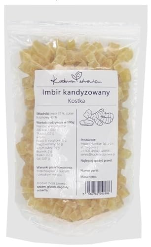 Kuchnia Zdrowia - Kandierter Ingwer Würfel - Leckerer Snack - Hohe Qualität - ohne Konservierungsstoffe - Natürlich - Auslaufsichere Verpackung mit Reißverschluss - Doypack: (250g) von Kuchnia Zdrowia