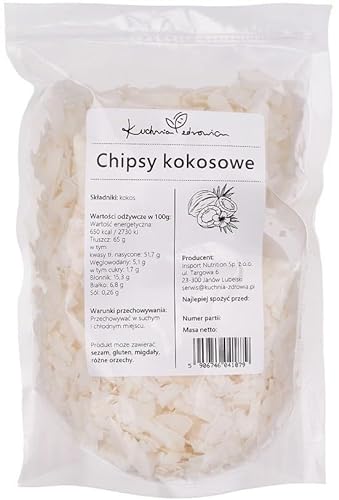 Kuchnia Zdrowia - Kokosnuss-Chips - Vegan - Ohne Zusatzstoffe - Hohe Qualität - Auslaufsichere Verpackung mit Reißverschluss - Doypack: (500g) von Kuchnia Zdrowia