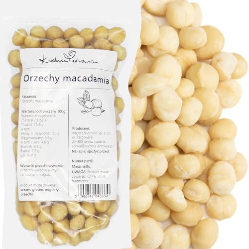 Kuchnia Zdrowia - Macadamia-Nüsse - Ganze Nüsse - Ungesalzen - Hohe Qualität - Auslaufsichere Verpackung mit Reißverschluss - Doypack: (250) von Kuchnia Zdrowia