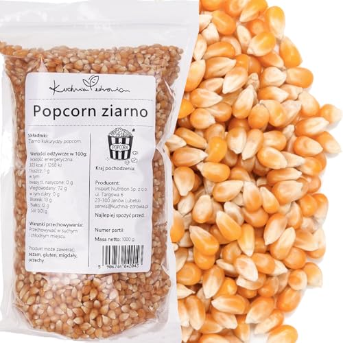 Kuchnia Zdrowia - Popcorn-Körner zum Braten - Hohe Qualität - Leckerer Snack - Ohne Zusatzstoffe - Auslaufsichere Verpackung mit Reißverschluss - Doypack: (500, Gramm) von Kuchnia Zdrowia