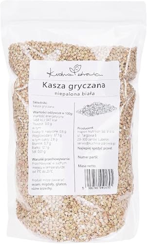Kuchnia Zdrowia - Ungeröstete weiße Buchweizengrütze - Hohe Qualität - Vegan - Natürlich - Auslaufsichere Verpackung mit Reißverschluss - 1kg Doypack Kuchnia Zdrowia - Ungeröstete weiße Buchweizengrütze - Hohe Qualität - Vegan - Natürlich - Auslaufsichere Verpackung mit Reißverschluss - 1kg Doypack von Kuchnia Zdrowia