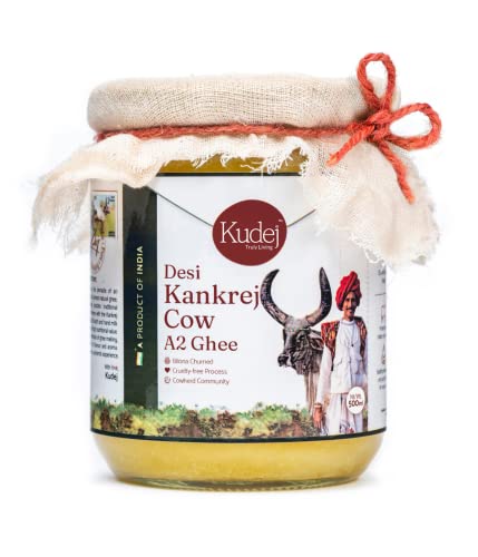 Kudej Desi Kankrej Kuh Pure A2 Ghee – 100% Bilona Churned Premium Cultured Ghee, hergestellt mit alten vedischen Prozessen, 500 ml Glasflasche mit nachhaltiger Verpackung Kudej Desi Kankrej Kuh Pure A2 Ghee – 100% Bilona Churned Premium Cultured Ghee, hergestellt mit alten vedischen Prozessen, 500 ml Glasflasche mit nachhaltiger Verpackung von Kudej