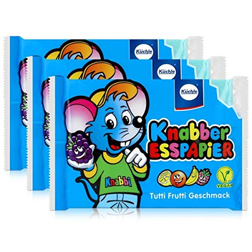 Küchle Knabber Esspapier blau Tutti Frutti Geschmack 25g Essoblaten (3er Pack) von Küchle W.u.H. GmbH & Co. KG