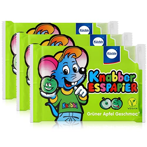 Küchle Knabber Esspapier grün Grüner Apfel Geschmack 25g Essoblaten (3er Pack) von Küchle W.u.H. GmbH & Co. KG