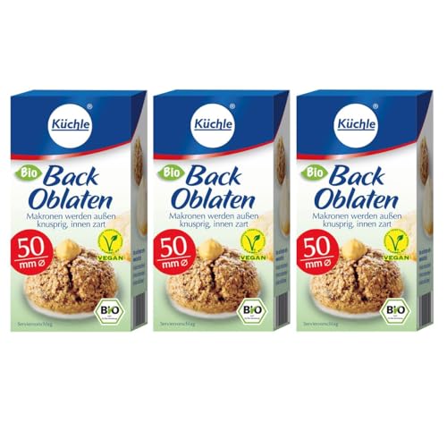 Küchle runde Back Oblaten 50mm Ø 37g - Makronen bleiben innen zart (3er Pack) von Küchle W.u.H. GmbH & Co. KG