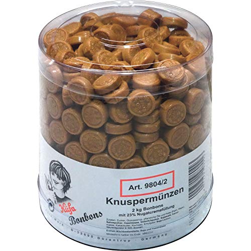 2kg Küfa Knuspermünzen Bonbons mit 23% Nougatcremefüllung Orginal von Küfa Knuspermünzen