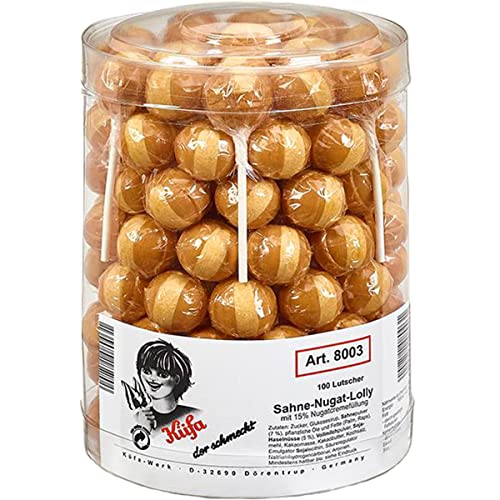 Sahne Nugat Lolly 100 Stück Lollies 1,7kg Sahne Nugat Lolly 100 Stück Lollies 1,7kg von Küfa