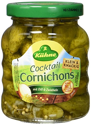 Kühne Cocktail Cornichons mit Dill und Zwiebeln, Abtropfgewicht 110g Kühne Cocktail Cornichons mit Dill und Zwiebeln, Abtropfgewicht 110g von Kühne
