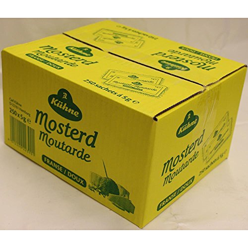 Kühne Franse Mosterd doux 250 x 5g Karton (Französischer Senf süß) von Kühne