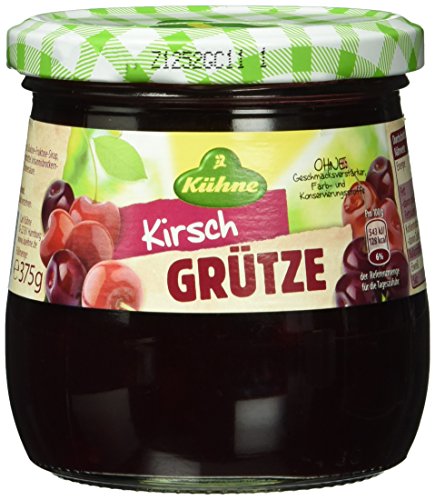 Kühne Rote Grütze Kirsche, 6er Pack (6 x 375 g) von Kühne