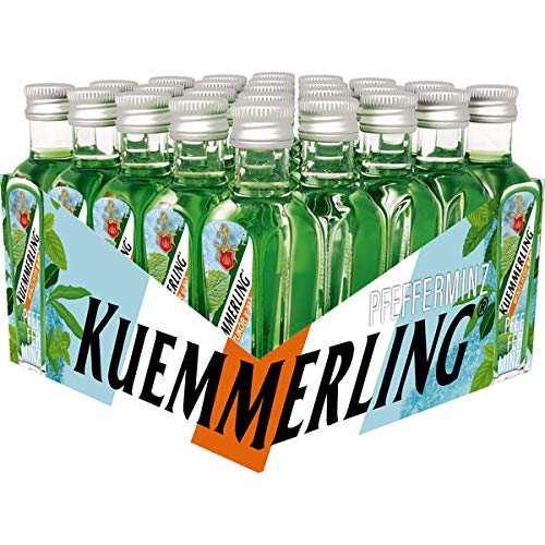 25 Fläschen Glas Orginal Kuemmerling Pfefferminz 21% vol. Minze von Kümmerling