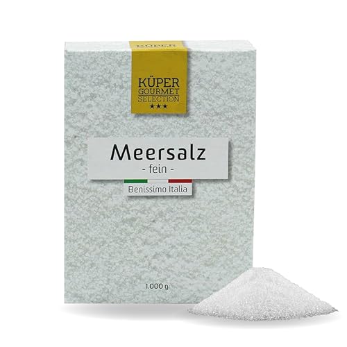 Küper Selection Meersalz - 1000g feines Salz zum Würzen und Verfeinern - ohne Zusätze oder chemische Nachbehandlung von Küper Selection