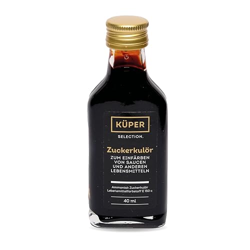Küper Gourmet Zuckerkulör – 40 ml - flüssige Lebensmittelfarbe braun - Zuckercouleur für Soßen, Dressings oder süße Saucen – dunkler Zucker Couleur von Küper Selection