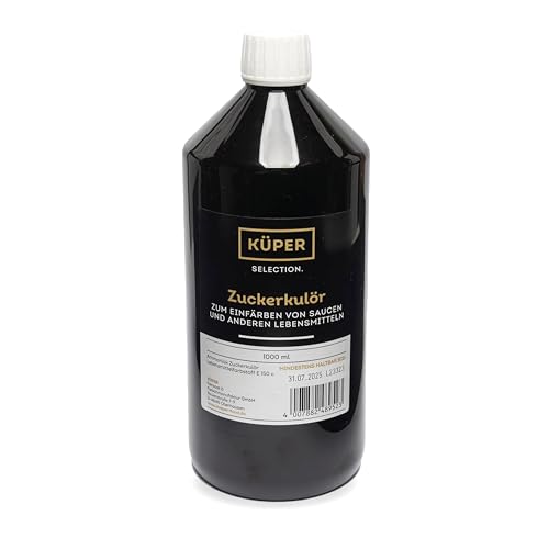 Küper Gourmet Zuckerkulör – 1000 ml - flüssige Lebensmittelfarbe braun - Zuckercouleur für Soßen, Dressings oder süße Saucen – dunkler Zucker Couleur von Küper Selection