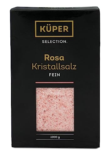 Küper Selection 1000g Kristallsalz rosa fein - rosa Speisesalz zum Würzen und Verfeinern – 100% natürliches Salz von Küper Selection