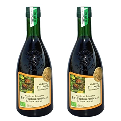 Kürbishof DEIMEL Steiermark/Austria - Sparangebot 2 x 500 ml Original Steirisches BIO Kürbiskernöl - Jährlich prämiert Kürbishof DEIMEL Steiermark/Austria - Sparangebot 2 x 500 ml Original Steirisches BIO Kürbiskernöl - Jährlich prämiert von Kürbishof DEIMEL