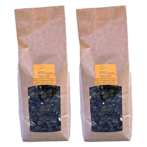 Kürbishof DEIMEL Steiermark/Austria - 2 x 1kg naturbelassene BIO Kürbisknabberkerne - Kürbiskerne vom zertifizierten BIO-Erzeuger geliefert - Jährlich prämierter Kürbiskernölerzeuger Kürbishof DEIMEL Steiermark/Austria - 2 x 1kg naturbelassene BIO Kürbisknabberkerne - Kürbiskerne vom zertifizierten BIO-Erzeuger geliefert - Jährlich prämierter Kürbiskernölerzeuger von Kürbishof DEIMEL