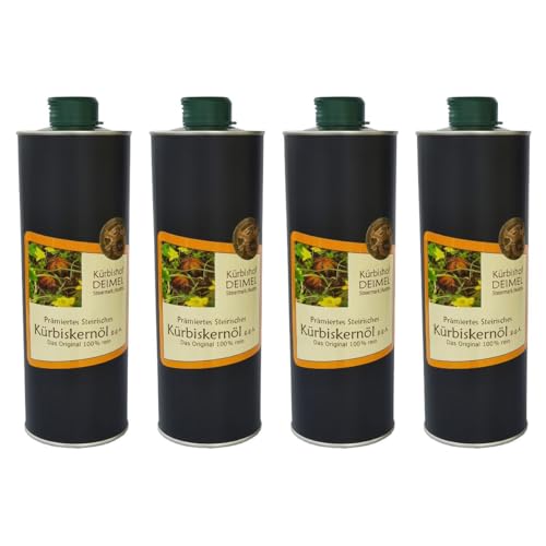 Kürbishof DEIMEL Steiermark/Austria - Sparangebot 4 x 1000 ml Dose - Original Steirisches Kürbiskernöl g.g.A. - Jährlich prämiert Kürbishof DEIMEL Steiermark/Austria - Sparangebot 4 x 1000 ml Dose - Original Steirisches Kürbiskernöl g.g.A. - Jährlich prämiert von Kürbishof DEIMEL