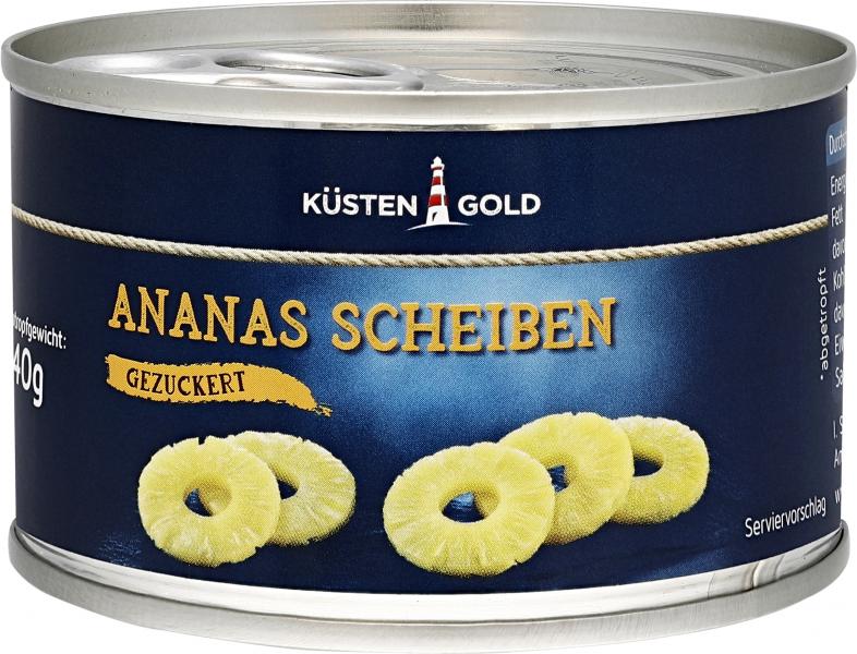 Küstengold Ananas Scheiben gezuckert Küstengold Ananas Scheiben gezuckert von Küstengold