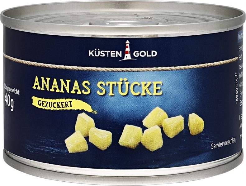 Küstengold Ananas Stücke gezuckert von Küstengold